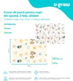 Covor de joaca pentru copii U-Grow, din spuma, pliabil, 2 fete, impermeabil, izolant, 120 x 180 x 1 cm, alfabet - Image 10