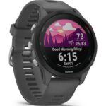 Ceas Garmin Forerunner 255, display 33mm, rezolutie displat 260x260 conectivitate Bluetooth™, ANT+, NFC, USB, functii accelerometru, giroscop, barometru, busola, termometru pentru temperatura exterioară, durata de viata baterie mod ceas inteligent: până la 14 zile, modul GNSS numai cu GPS: până la