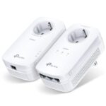 TP-Link Kit Gigabit Powerline Passthrough cu 3 Porturi AV1300, TL- PA8033P KIT, Standarde si Protocoale:  HomePlug AV1.1, HomePlug AV2.0,IEEE 1901,IEEE 802.3,IEEE 802.3x, IEEE 802.3u, IEEE 802.3ab, Interfata: 3 x 10/100/1000 RJ45, 1 x priza alimentare, Consum: Max 5.5W, Dimensiuni: 131 x 71x 42 mm
