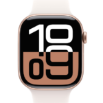 Apple Watch Series 10 GPS + Cellular 46mm Rose Gold Aluminium Case with Light Blush Sport Band - M/L
