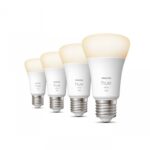 4 Becuri LED inteligente Philips Hue A60, Bluetooth, E27, 9W (60W), 800lm, lumina calda (2700K)
