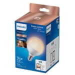 Bec LED inteligent Philips Glob G95, Wi-Fi, Bluetooth, E27, 11W (75W) ,1055 lm, lumina alba (2700-6500K) - Image 2