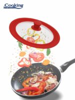 CAPAC STICLA CU MARGINE DIN SILICON AJUSTABILA PE 3 DIMENSIUNI 28/30/32 CM, ROSU, COOKING BY HEINNER - Image 4