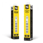 Prelungitor cu protectie Serioux SRXP-PS44W, 4 prize schuko, Tensiune intrare: 100-240V, 50-60Hz, Tensiune ieşire (total): 2500W-10A, 4 porturi USB (auto max), USB-C1-20W si USB-C2/A1/A2-12W, Amperaj port USB (max): 3.4A, Funcţie auto ID - Image 6