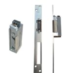 Electromagnet fail safe YALE YB37-12D-LR, 12Vcc, 180mA, contact monitorizare, include placa suport lunga.
