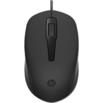 HP Mouse USB-A wired, black, 3 buttons, ambidextrous, up to 1600 dpi. Dimensions: 10.34 x 6.11 x 3.42 cm. Weight 60g