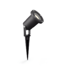 Spot LED pentru exterior cu spike Philips Puled Spike, 1xGU10, 5W (50W) ,395 lm, lumina calda (2700K), IP44, 97x97x105mm, Negru