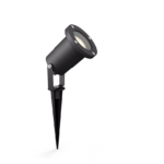 Spot LED pentru exterior cu spike Philips Puled Spike, 1xGU10, 5W (50W) ,395 lm, lumina calda (2700K), IP44, 97x97x105mm, Negru