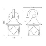 Aplica tip felinar pentru exterior Philips Cambridge, 1xE27, max 60W ,IP44, 204x170x286mm, Bronz - Image 2