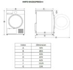Uscator de rufe HEINNER HHPD-M10G5PBKD++, 10 kg, Clasa: D, Alb - Image 7