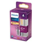 Bec LED Philips Classic T25L, E14, 4.5W (40W), 470 lm, luminacalda(2700K), cu filament - Image 2