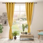 Set 2 draperii catifea 140x270 cm - Galbene