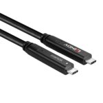 Cablu Lindy 10 m USB 3.2 Gen 1 & DP 1.4 Type C, latime de banda suportata 5Gbps (USB 3.2 Gen 1), 16.2Gbps (DP 1.4, 2 lanes), rezolutie maxima 4K 3840x2160@30Hz, negru - Image 2