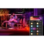 Stalp LED RGB extensie pentru iluminat exterior Philips Hue Calla, 8W(49W), 590 lm, lumina alba si color (2000-6500K), IP44, 252x104mm, Negru - Image 12