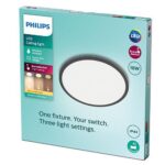 Plafoniera LED Philips Superslim CL550, 3 trepte de intensitate, 18W ,1500 lm, lumina calda (2700K), IP44, 30cm, Negru - Image 5