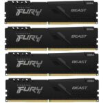 Memorie RAM Kingston DDR4 16GB 2666Mhz CL16 1.2V Quad Channel Kit Fury Beast Black PnP