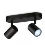 Spot LED RGB WiZ Imageo, Wi-Fi, Bluetooth, 2x4.9W, 690 lm, lumina albasicolor (2700-6500K), IP20, Metal, Negru