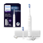 Periuta de dinti electrica Philips Sonicare HX7420/02, 62.000 miscari/minut, conectata la apilcatie, autonomie 21 zile, 4 mod de periere,3 intensitati, senzor presiune luminos, functia BrushSync, 2x capete periere GumCare, toc functie incarcare, alb