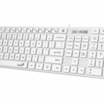 Tastatura Genius SlimStar 126 cu fir, USB, multimedia, 104 taste + 12 taste multimedia, alb