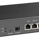 Router TP-Link TL-ER7206, Standarde si protocoale:  IEEE 802.3, 802.3u, 802.3ab, interfata: 1x Fixed Gigabit SFP WAN Port, 1x Fixed Gigabit RJ45 WAN Port, 2x Fixed Gigabit RJ45 LAN Ports, 2x Changeable Gigabit RJ45 WAN/LAN Ports, flash: SPI 4MB + NAND 128MB, DRAM 512MB.