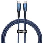 Cablu alimentare si date Baseus Glimmer, Fast Charging Data Cable pt.smartphone, USB Type-C la USB Type-C 100W, 1m, albastru