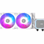 Cooler Procesor MSI MAG CORELIQUID A13 240 AIO Alb, marime radiator 240mm, 2 ventilatoare ARGB GEN2, Viteza pompa: 3800 +/- 10%, Suport AMD: AM4/AM5, suport INTEL: LGA 1700/1851, Airflow: 62.6 CFM, Nivel de zgomot pompa: 20dBA