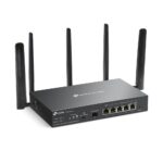 "Omada 4G+ Cat6 AX3000 Gigabit VPN Router PORT: 1× Gigabit SFP WAN/LAN Port, 1× Gigabit RJ45 WAN Port, 4× Gigabit WAN/LAN RJ45 Ports, 1 Nano SIM slot (4G+ Cat6) SPEED: 574Mbps at 2.4 GHz + 2402 Mbps at 5 GHz (HE160) Wi-Fi Speed, 300 Mbps Download LTE Speed FEATURE: Integration - Image 2