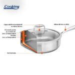 TIGAIE ADANCA INOX+CAPAC STICLA 28X7.5CM, ATOMIC3, COOKING BY HEINNER - Image 7