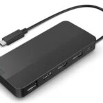 Lenovo USB-C Dual Display Travel Dock; Color: Eclipse Black; Weight: 137 g (0.3 lb); AC Plug: Type-C; Output Power: 65W; OS Requirements: Win 10, Win 11; USB Ports: 1 x USB-A 10 Gbps, 2 x USB-C 10 Gbps (1 x AOU 12W Max); Video Ports: 1 x HDMI 2.1, 1