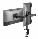Suport 2 monitoare SeriouxMM66-C024, brat articulat monitor, compatibilitate dimensiune ecran 17"-32",  greutate maximă suportata: (per ecran): 9kg, VESA: 75x75, 100x100, inclinare: +45°~-45°, pivotare: +90°~-90°, rotația ecranului: + 180°~-180°, instalare: clemă, grommet - Image 10