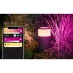 Stalp LED RGB extensie pentru iluminat exterior Philips Hue Calla, 8W(49W), 590 lm, lumina alba si color (2000-6500K), IP44, 252x104mm, Negru - Image 11