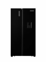 Side by Side HEINNER HSBS-520NFBKWDF+, No Frost, 519 L, Clasa F, Dozator apa, Negru