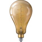 Bec LED vintage (decorativ) Philips Classic Gold Giant A160, EyeComfort, E27, 7W (40W), 470 lm, lumina calda (1800K), dimabil, cu fillament, 29.3x16.2cm