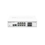 MikroTik Smart Switch, CRS112-8G-4S-IN; 8x Gigabit Ethernet, 4x SFPcages, 400MHz CPU, 128MB RAM, desktop case, RouterOS L5;