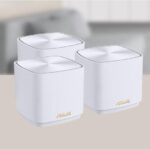 Asus dual-band large home Mesh ZENwifi system, XD5 3 pack; white , AX3000  2402 Mbps+ 574 Mbps, standarde retea: IEEE 802.11a, IEEE 802.11b, IEEE 802.11g, WiFi 4 (802.11n), WiFi 5 (802.11ac) WiFi 6 (802.11ax), IPv4, IPv6 , frecvente: 2.4 G Hz / 5 GHz, MIMO, 2 x antene interne,