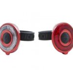 Set lumini far+stop, 2 LED-uri rosii, 2 LED-uri uri albe, Baterii: 2 x 2 CR2032 3V, Greutate: 2x35gr, Autonomie:70/95 h