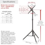 Suport tripod portabil de podea pentru TV plat/curbat Barkan, 13" - 65", VESA 400x400mm, Max 110kg, Negru - Image 5