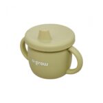 Set diversificare 3 piese silicon : bol , farfurie si cana cu cioc, olive, U-Grow - Image 4