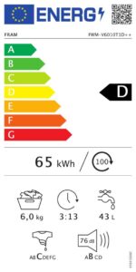 Masina de spalat rufe FRAM FWM-V6010T1D++, 6 kg, 1000 rpm, Clasa: D, Alb - Image 6