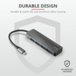 Hub USB Trust Halyx, 4 porturi USB 3.2, negru - Image 3