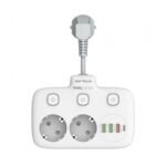 Prelungitor tip priza cu  protectie Serioux Quick Charge 3.0, parametri nominali: 2500W-10A(Max) 250V, Intrare: AC100-250V 10A 50/60HZ , Ieșire PD: 5V=3A 9V=2.22A 12V=1.67A 20W (MAX), Ieșire QC: 5V-3A 9V=2A 12V=1.5A 18W (MAX) , Ieșire Auto-ID: 5V-2.4A 12W (MAX) Putere totală: 20W MAX