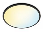 Plafoniera LED WiZ SuperSlim, Wi-Fi, control vocal, 22W, 2450 lm ,luminaalba (2700-6500K), IP20, 43cm, Negru
