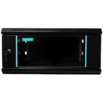 CABINET 19″ SPACER 4U 600x600mm, fixare pe perete, Flatpack (dezasamblat), Black, usa sticla cu blocare, panouri detasabile, otel 1.5mm, sarcina maxima 60Kg - Image 2