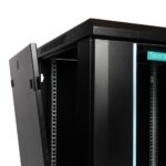 CABINET 19″ SPACER 18U 600x600mm, fixare pe perete, Flatpack (dezasamblat), Black, usa sticla cu blocare, panouri detasabile, otel 1.5mm, sarcina maxima 60Kg - Image 4
