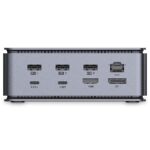 Docking station Lindy, interfete: USB-C la 6x USB-A/ 1x USB-C/1x RJ45/ 1x DisplayPort/1x HDMI/ 1x SD & 1x Micro SD/ 1x 3,5 mm/ 1x USB-C PD(power delivery), latime de banda 10Gbps, 10/100/1000 Mbps, rezolutie maxima (intrare) 7680x4320@60Hz, rezolutie maxima (iesire): un singur display 7680x4320 - Image 4