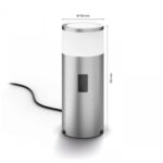 Stalp LED RGB pentru iluminat exterior Philips Hue Calla, 8W (49W), 590lm, lumina alba si color (2000-6500K), IP44, 252x102mm, Inox