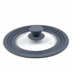 CAPAC STICLA CU MARGINE DIN SILICON AJUSTABILA PE 3 DIMENSIUNI 16/18/20 CM, GRI, COOKING BY HEINNER