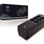 Conceptronic ZEUS05E 650VA 360W UPS, Schuko x 6 (3x surge protection 3x surge protection & battery backup), RJ45 In/Out, AVR, 110 x 309 x 84 mm