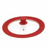 CAPAC STICLA CU MARGINE DIN SILICON AJUSTABILA PE 3 DIMENSIUNI 16/18/20 CM, ROSU, COOKING BY HEINNER
