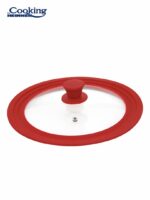CAPAC STICLA CU MARGINE DIN SILICON AJUSTABILA PE 3 DIMENSIUNI 16/18/20 CM, ROSU, COOKING BY HEINNER